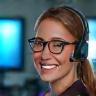 Smiling support specialist on headset